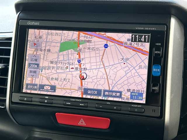 ホンダ Ｎ ＢＯＸ カスタム G Lパッケージ 大阪府 2016(平28)年 5.1万km ポリッシュドメタルメタリック 純正ナビ(BT/CD/DVD/SD/USB/フルセグ)/バックカメラ/衝突被害軽減システム/オートライト/純正アルミホイール/純正フロアマット/片側パワースライドドア/ドライブレコーダー/ビルトインETC/フルフラットシート/チップアップシート/スペアキー×1/カーテンエアバック/HIDヘッドライト