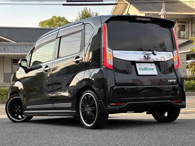 ダイハツ ムーヴ カスタム RS ハイパー SAⅡ 京都府 2016(平28)年 4.6万km ブラックマイカメタリック ワンオーナー/ターボ/スマートアシスト2/・衝突回避支援ブレーキ/・衝突警報機能/・先行車発進おしらせ機能/・車線逸脱警報機能/・誤発進抑制制御機能/社外SDナビ/・フルセグTV/・CD/DVD/SD再生/・バックカメラ/社外前後ドラレコ/エコアイドル/革調シートカバー/社外16インチアルミホイール/ダウンサス/純正サス積み込み/リアワイパー積み込み/プッシュスタート/スマートキー×2個/LEDヘッドライト/LEDフォグランプ/電動格納ウインカーミラー/純正フロアマット/純正ドアバイザー/車両保証書/車両取説/ナビ取説