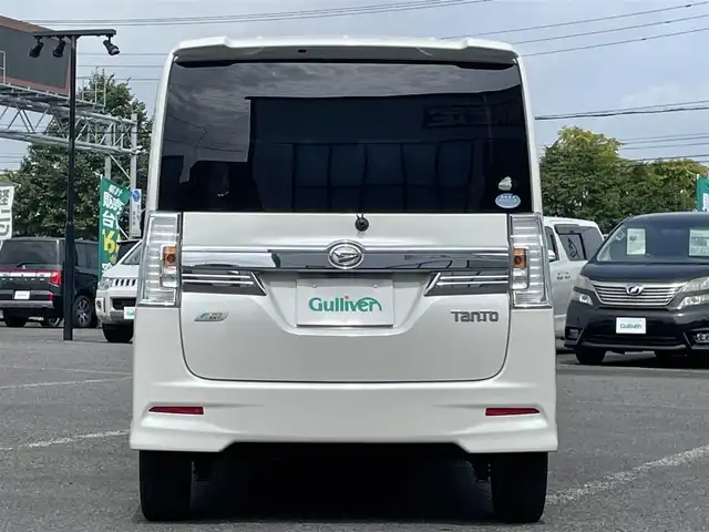 ダイハツ タント カスタム RS スマートセレ SA 道央・札幌 2014(平26)年 11.7万km パールホワイトⅢ ４WD/社外HDDナビ　/CD/DVD/BT/フルセグ/スマートアシスト/衝突被害軽減ブレーキ/横滑り防止装置/バックカメラ/ドライブレコーダー/エコアイドル/両側パワースライドドア/社外レザー調シートカバー/ステアリングリモコン/プッシュスタート/スマートキー/LEDヘッドライト/オートライト/フォグランプ/電動格納ミラー/ウィンカーミラー/純正フロアマット/ドアバイザー