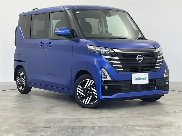 日産 ルークス ハイウェイスター X 群馬県 2025(令7)年 0.3万km オーシャンブルーP エマージェンシーブレーキ/片側パワースライドドア/純正9インチナビ（フルセグ/BT）/アラウンドビューモニター/LEDヘッドライト