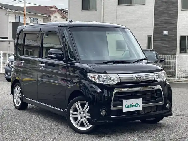 ダイハツ タント カスタム RS 兵庫県 2012(平24)年 4.9万km ブラックマイカメタリック ワンオーナー/社外HDDナビ/CD/DVD/FM/AM/ETC/片側パワースライドドア/D/N シートヒーター/GPSレーダー探知機/電格ミラー/フォグランプ/HID/ドアバイザー/フロアマット/新車時保証書/取扱説明書