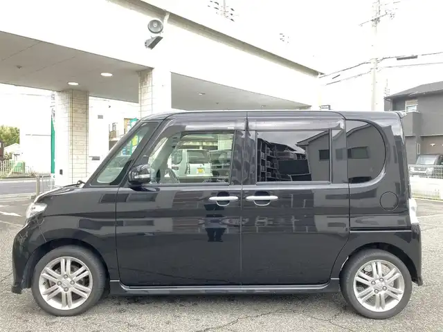 ダイハツ タント カスタム RS 兵庫県 2012(平24)年 4.9万km ブラックマイカメタリック ワンオーナー/社外HDDナビ/CD/DVD/FM/AM/ETC/片側パワースライドドア/D/N シートヒーター/GPSレーダー探知機/電格ミラー/フォグランプ/HID/ドアバイザー/フロアマット/新車時保証書/取扱説明書