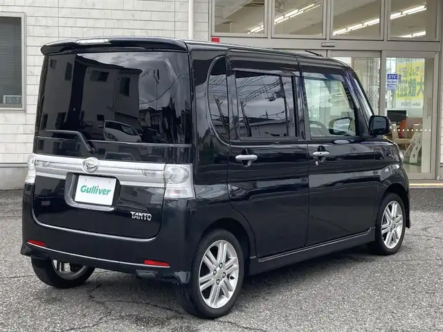 ダイハツ タント カスタム RS 兵庫県 2012(平24)年 4.9万km ブラックマイカメタリック ワンオーナー/社外HDDナビ/CD/DVD/FM/AM/ETC/片側パワースライドドア/D/N シートヒーター/GPSレーダー探知機/電格ミラー/フォグランプ/HID/ドアバイザー/フロアマット/新車時保証書/取扱説明書