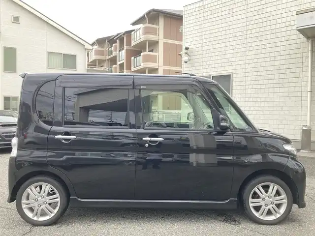 ダイハツ タント カスタム RS 兵庫県 2012(平24)年 4.9万km ブラックマイカメタリック ワンオーナー/社外HDDナビ/CD/DVD/FM/AM/ETC/片側パワースライドドア/D/N シートヒーター/GPSレーダー探知機/電格ミラー/フォグランプ/HID/ドアバイザー/フロアマット/新車時保証書/取扱説明書