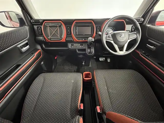 スズキ ハスラー HYBRID X 道央・札幌 2020(令2)年 4.8万km バーミリオンオレンジ/ガンメタリック2トーン ・４WD/・カロッツェリアDA（FH-8500DVS）/　CD/DVD/USB/BT/・バックカメラ/・ビルトインETC/・ドライブレコーダー（フロント+室内）/・デュアルカメラブレーキサポート/・衝突被害軽減ブレーキ/・レーンキープアシスト/・クリアランスソナー/・横滑り防止装置/・アイドリングストップ/・オートマチックハイビーム/・オートライト/・LEDヘッドライト＆フォグ/・ドアミラーウィンカー/・ミラーヒーター/・D+N席シートヒーター/・シートバックテーブル/・純正１５インチAW/・純正ゴムマット/・innoルーフキャリア＆不明ルーフラック/・プッシュスタート/・スマートキー