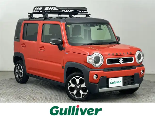 スズキ ハスラー HYBRID X 道央・札幌 2020(令2)年 4.8万km バーミリオンオレンジ/ガンメタリック2トーン ・４WD/・カロッツェリアDA（FH-8500DVS）/　CD/DVD/USB/BT/・バックカメラ/・ビルトインETC/・ドライブレコーダー（フロント+室内）/・デュアルカメラブレーキサポート/・衝突被害軽減ブレーキ/・レーンキープアシスト/・クリアランスソナー/・横滑り防止装置/・アイドリングストップ/・オートマチックハイビーム/・オートライト/・LEDヘッドライト＆フォグ/・ドアミラーウィンカー/・ミラーヒーター/・D+N席シートヒーター/・シートバックテーブル/・純正１５インチAW/・純正ゴムマット/・innoルーフキャリア＆不明ルーフラック/・プッシュスタート/・スマートキー