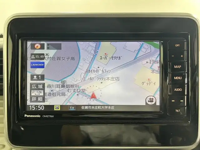 スズキ スペーシア HYBRID X 佐賀県 2022(令4)年 2.5万km シフォンアイボリーM 純正7型ナビ/（ＡＭ/ＦＭ/CD/DVD/Bluetooth/フルセグTV）/バックカメラ/両側パワースライドドア/前後ドライブレコーダー/衝突被害軽減システム/車線逸脱警報/コーナーセンサー/シートヒーター/LEDヘッドライト/オートエアコン/盗難防止装置/横滑り防止装置/オートライト/オートマチックハイビーム/スマートキー/プッシュスタート/純正フロアマット/ステアリングスイッチ/電動格納ミラー/後席サンシェード/ISOFIX対応シート