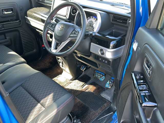 スズキ スペーシア カスタム HYBRID XS ターボ 秋田県 2020(令2)年 5.9万km ブリスクブルーM 純正SDナビ/純正BT、CD、DVD、フルセグTV/両側パワースライドドア/純正15インチAW/車外全周囲カメラ/スペアキー/ETC/４WD