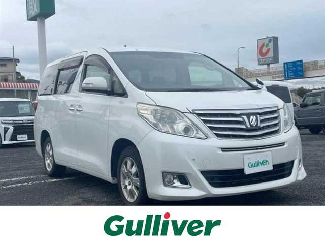 トヨタ アルファード 240X 茨城県 2012(平24)年 18.5万km パール 社外ナビ　/パワースライドドア　/バックカメラ　/ＥＴＣ　/コーナーセンサー前後　/オートライト　/プッシュスタート　/純正アルミホイール　/純正フロアマット　/横滑り防止装置　/盗難防止装置　/記録簿　/取扱説明書　/保証書