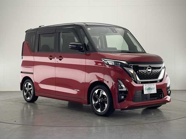 日産 ルークス HWS X プロパイロットED 宮崎県 2021(令3)年 4.2万km スパークリングレッド/ブラック 禁煙車/エマージェンシーブレーキ/純正9型ナビTV/（MM319D-L/CD/DVD/MSV/Bluetooth/フルセグTV)/純正ドライブレコーダー/純正LEDオートライト/純正LEDフォグ/純正14インチアルミ/純正フロアマット/ハンズフリー両側電動スライドドア/プロパイロット/アラウンドビューモニター/クリアランスソナー/電子パーキング/オートホールド/オートエアコン/リアサーキュレーター（プラズマクラスター）/インテリジェントキー/プッシュエンジンスタート/新車時保証書/取扱い説明書