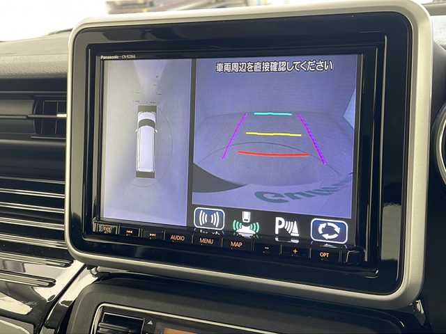 スズキ スペーシア カスタム HYBRID XS 沖縄県 2021(令3)年 4.5万km ブルーイッシュブラックパール3 禁煙車　/純正8インチナビ【CN-RZ866】/（ＡＭ／ＦＭ／ＣＤ／ＤＶＤ／ＢＴ）　/フルセグＴＶ/全方位モニター　/ドライブレコーダー　/ビルトインＥＴＣ　/両側パワースライドドア　/ハーフレザーシート　/シートヒーター　/ＬＥＤヘッドライト　/レーンキープアシスト/衝突軽減装置/盗難防止装置/横滑り防止装置/スマートキー/プッシュスタート/オートエアコン/オートライト