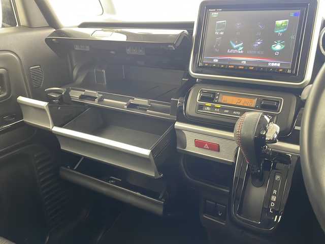 スズキ スペーシア カスタム HYBRID XS 沖縄県 2021(令3)年 4.5万km ブルーイッシュブラックパール3 禁煙車　/純正8インチナビ【CN-RZ866】/（ＡＭ／ＦＭ／ＣＤ／ＤＶＤ／ＢＴ）　/フルセグＴＶ/全方位モニター　/ドライブレコーダー　/ビルトインＥＴＣ　/両側パワースライドドア　/ハーフレザーシート　/シートヒーター　/ＬＥＤヘッドライト　/レーンキープアシスト/衝突軽減装置/盗難防止装置/横滑り防止装置/スマートキー/プッシュスタート/オートエアコン/オートライト