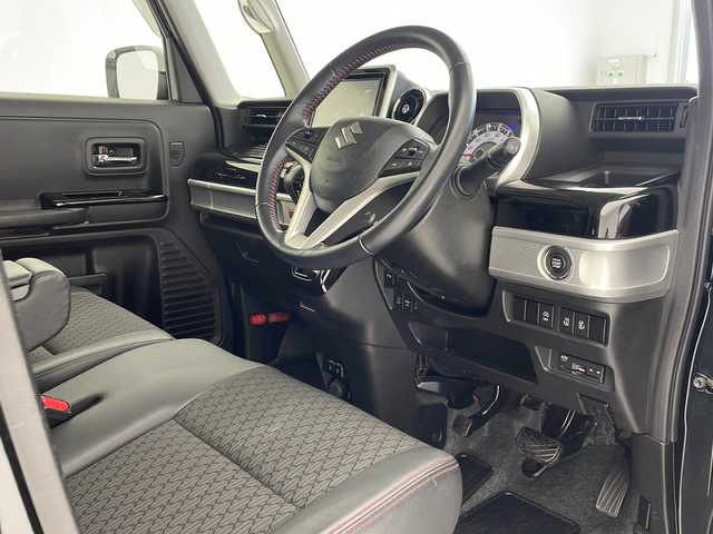 スズキ スペーシア カスタム HYBRID XS 沖縄県 2021(令3)年 4.5万km ブルーイッシュブラックパール3 禁煙車　/純正8インチナビ【CN-RZ866】/（ＡＭ／ＦＭ／ＣＤ／ＤＶＤ／ＢＴ）　/フルセグＴＶ/全方位モニター　/ドライブレコーダー　/ビルトインＥＴＣ　/両側パワースライドドア　/ハーフレザーシート　/シートヒーター　/ＬＥＤヘッドライト　/レーンキープアシスト/衝突軽減装置/盗難防止装置/横滑り防止装置/スマートキー/プッシュスタート/オートエアコン/オートライト