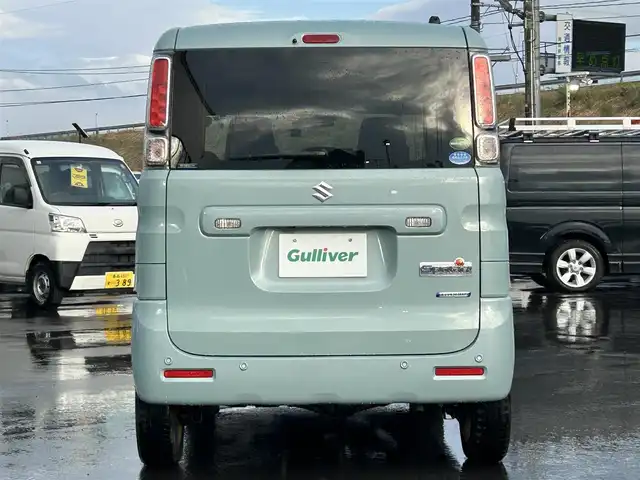 スズキ スペーシア HYBRID X 青森県 2018(平30)年 6.7万km オフブルーM 〇FULL4WD〇/安全装備/ 前方/後方誤発進抑制機能/ 低速時ブレーキサポート/ パーキングセンサー(フロント・リヤ)/ 車線逸脱警報/抑制機能/ ふらつき警報機能/ 発進お知らせ機能(先行車・信号切り替わり)/ 標識認識機能(車両進入禁止・一時停止等)/ ハイビームアシスト/快適装備/ シートヒーター/ スマートキー/ 両側パワースライドドア/リヤサーキュレーター付き/ドライブレコーダー 社外 前方のみ DRY-ST5100d/ナビ　ディーラーOP パナソニック CN-RZ83
