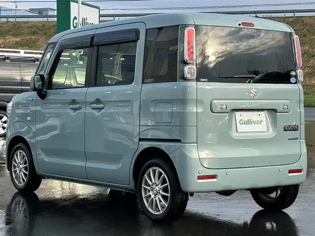スズキ スペーシア HYBRID X 青森県 2018(平30)年 6.7万km オフブルーM 〇FULL4WD〇/安全装備/ 前方/後方誤発進抑制機能/ 低速時ブレーキサポート/ パーキングセンサー(フロント・リヤ)/ 車線逸脱警報/抑制機能/ ふらつき警報機能/ 発進お知らせ機能(先行車・信号切り替わり)/ 標識認識機能(車両進入禁止・一時停止等)/ ハイビームアシスト/快適装備/ シートヒーター/ スマートキー/ 両側パワースライドドア/リヤサーキュレーター付き/ドライブレコーダー 社外 前方のみ DRY-ST5100d/ナビ　ディーラーOP パナソニック CN-RZ83