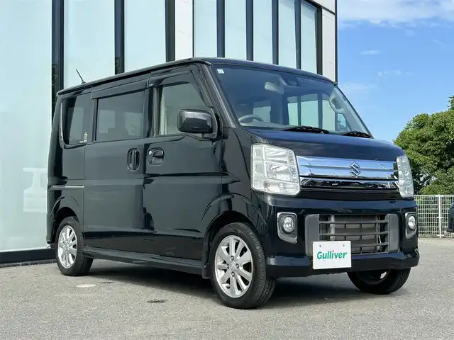 スズキ エブリィ ワゴン PZターボ 大阪府 2015(平27)年 5.5万km ブルーイッシュブラックパール3 純正ナビ/   フルセグTV/CD/DVD/Bluetooth/衝突軽減ブレーキ/横滑り防止装置/ターボ車/片側パワースライドドア/ステアリングスイッチ/純正14インチアルミホイール/純正フロアマット/プッシュスタート/スマートキー/ＥＴＣ/ＬＥＤ