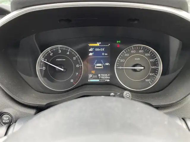 スバル インプレッサ スポーツ 2．0i－L アイサイト 滋賀県 2017(平29)年 7.8万km クォーツブルーP 純正8インチナビ/Bluetooth/CD/DVD/フルセグTV/４WD/バック/サイドカメラ/追従クルーズコントロール/LEDヘッドライト/ステアリングリモコン/純正17インチアルミホイール/パドルシフト/オートライト/プッシュスタート/スマートキー