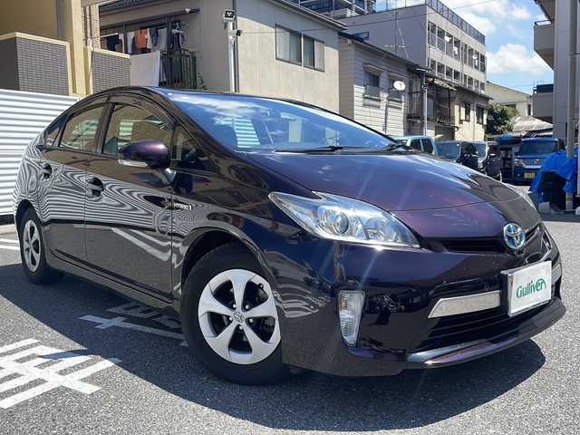トヨタ プリウス S 広島県 2012(平24)年 9.2万km ボルドーマイカメタリック /登録時走行距離/　　　　　　　91598キロ/ワンオーナー/純正オーディオ/スペアキー×１/ETC/新車時整備手帳/　　【保証書】/取扱説明書/
