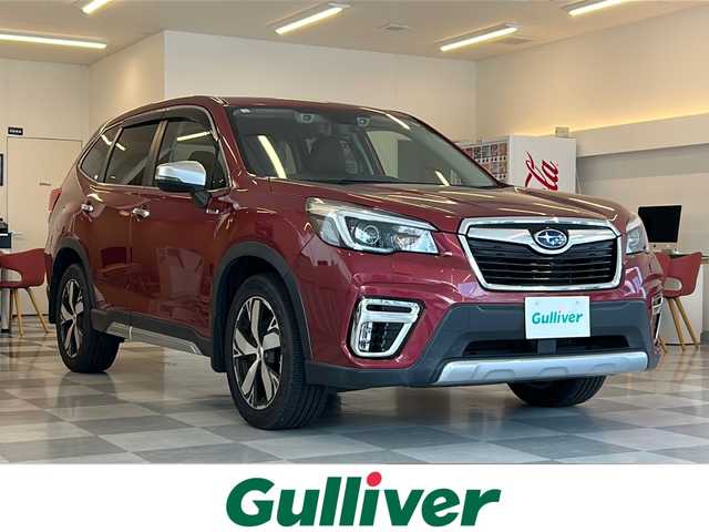 スバル フォレスター ハイブリッド アドバンス 岐阜県 2020(令2)年 8.6万km クリムゾンレッドP ４ＷＤ/純正ナビゲーション/Bluetooth/サイドビューカメラ/パワーバックドア/茶レザーシート/シートヒーター/パワーシート/メモリーシート/ブラインドスポットモニター/アイサイト/追従クルーズコントロール/スマートルームミラー/ETC/LEDヘッドライト/プッシュスタート/スマートキー/パドルシフト/取扱説明書・記録簿
