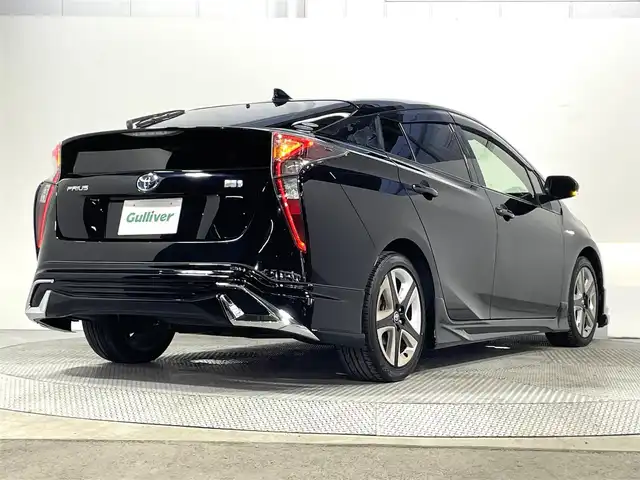 トヨタ プリウス S ツーリングセレクション 大阪府 2018(平30)年 4.2万km アティチュードブラックマイカ エアロパーツ 黒革シート ECLIPSEナビTV シートヒーター スマートキー プッシュスタート オートライト オートエアコン ETC