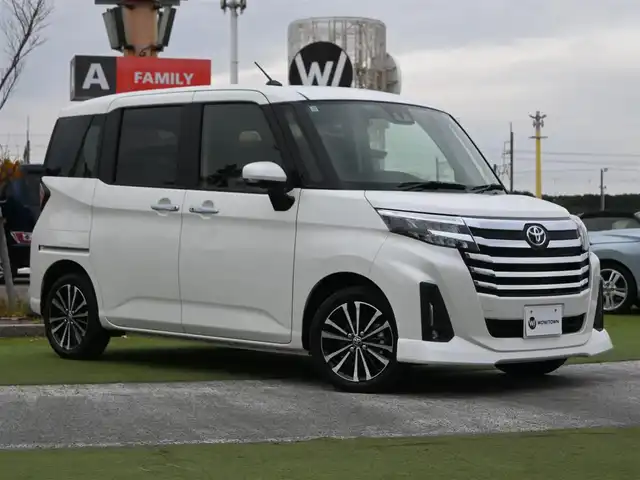 トヨタ ルーミー カスタムG－T 千葉県 2025(令7)年 0.1千km パールホワイトⅢ スマートアシストIII/レーダークルーズコントロール/エコアイドル/両側パワースライドドア/ディスプレイオーディオ/純正地デジTV/【Apple CarPlay　Android Auto対応】/【Bluetooth接続】/パノラマモニター/前席シートヒーター/革巻きステアリング/ステアリングスイッチ/LEDヘッドライト/フォグライト/ウインカーミラー/コーナーセンサー/純正15インチアルミホイル/キーフリーシステム