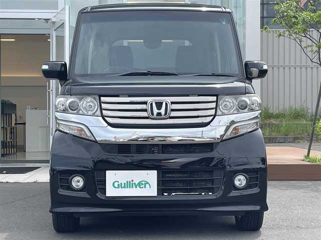 ホンダ Ｎ ＢＯＸ カスタム G Lパッケージ 道央・札幌 2012(平24)年 6.5万km クリスタルブラックパール ・４WD/・ワンオーナー/・片側パワースライドドア/・社外ナビ/　CD＆DVD＆USB＆TV/・バックカメラ/・プッシュスタート/・スマートキー/・オートライト/・オートエアコン/・ミラーヒーター/・ETC/・電動格納ミラー/・純正フロアマット/・HIDヘッドライト/・純正AW＆夏タイヤ積込/　155/65/14  2020年製　6分山/・ウィンカーミラー/・フォグライト/・スペアキー