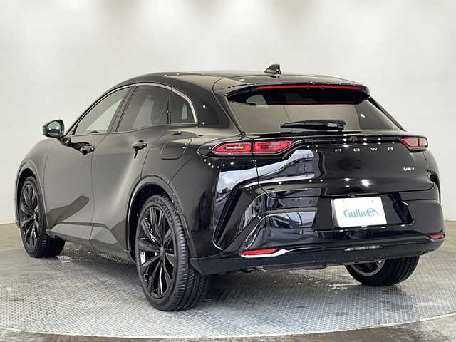 トヨタ クラウン スポーツ Z 栃木県 2024(令6)年 0.3万km ブラック ワンオーナー/パノラマルーフ/4WD/純正ナビ/（Bluetooth/フルセグTV/AppleCarPlay）/バックカメラ/全方位モニター/トヨタセーフティセンス/・プリクラッシュセーフティ/・レーントレーシングアシスト/・レーンディパーチャーアラート/・レーダークルーズコントロール/・ロードサインアシスト/・アダプティブハイビームシステム/・ドライバー異常時対応システム/・発進遅れ告知機能/・緊急時操舵支援/・フロントクロストラフィックアラート/・レーンチェンジアシスト/コーナーセンサー/ビルトインETC2.0/ステアリングヒーター/シートヒーター/シートベンチレーション/前方パワーシート/禁煙車/純正21インチAW/社外セキュリティ
