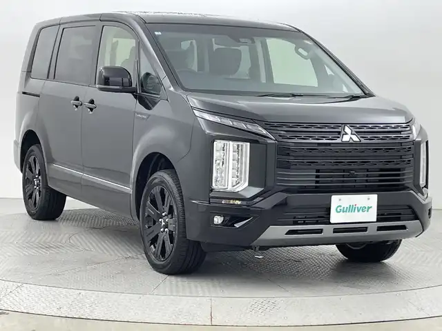 三菱 デリカＤ：５ シャモニー 新潟県 2025(令7)年 0.1千km 黒Ⅱ 4WD/e-Assist/ステップレス/純正11インチナビ/　CD/DVD/BT/フルセグ/バックカメラ/両側パワースライドドア/パワーバックドア/レーダークルーズコントロール/LEDオートライト/ハーフレザーシート/前席シートヒーター/D席パワーシート/純正18インチアルミホイール/パドルシフト/ステアリングリモコン/ステアリングヒーター/BSM/スマートキー