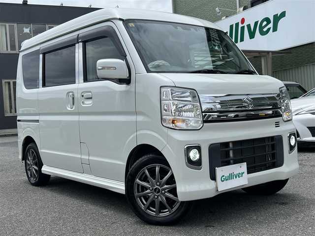 スズキ エブリィ ワゴン PZターボ スペシャル 京都府 2020(令2)年 2.7万km パールホワイト  ターボ車/ 両側パワースライドドア/ レーダーブレーキサポート/ スマートキー２個/ プッシュスタート/ 革調シートカバー/ 社外８インチSDメモリーナビ/・　フルセグ/・　CD/DVD/BTオーディオ/・　バックカメラ/・　SDREC/ ナビ連動前後ドライブレコーダー/ ETC/ ステアリモコン/ リヤソナー/ オートステップ/ 社外14インチアルミホイール/ スタッドレスタイヤ(純正ホイール付き)積み込み/ 純正フロアマット/ ドアバイザー/ HIDヘッドライト/ フォグライト/ 新車時保証書/ 車両取説
