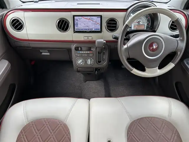 スズキ ラパン ショコラ G 島根県 2015(平27)年 4.9万km フェニックスレッドパール 社外ナビ/ワンセグ/ＤＶＤ再生/オートライト/純正キセノンヘッドライト/純正フロアマット/純正14インチアルミホイール/プッシュスタート/スマートキー