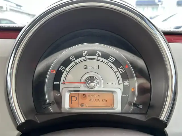スズキ ラパン ショコラ G 島根県 2015(平27)年 4.9万km フェニックスレッドパール 社外ナビ/ワンセグ/ＤＶＤ再生/オートライト/純正キセノンヘッドライト/純正フロアマット/純正14インチアルミホイール/プッシュスタート/スマートキー