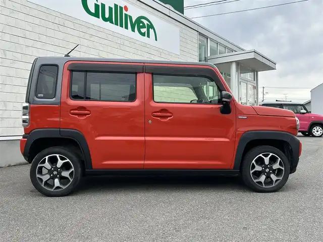 スズキ ハスラー HYBRID X ターボ 山形県 2020(令2)年 5.3万km バーミリオンオレンジ/ガンメタリックト2トーン ４WD/純正9インチナビ/クルーズコントロール/車線逸脱警報/アイドリングストップ/衝突軽減ブレーキ/横滑り防止装置/全周囲カメラ/盗難防止装置/パドルシフト/シートヒーター/純正マット/純正バイザー/USB端子/AUTOライト/LEDライト/フォグランプ/ETC