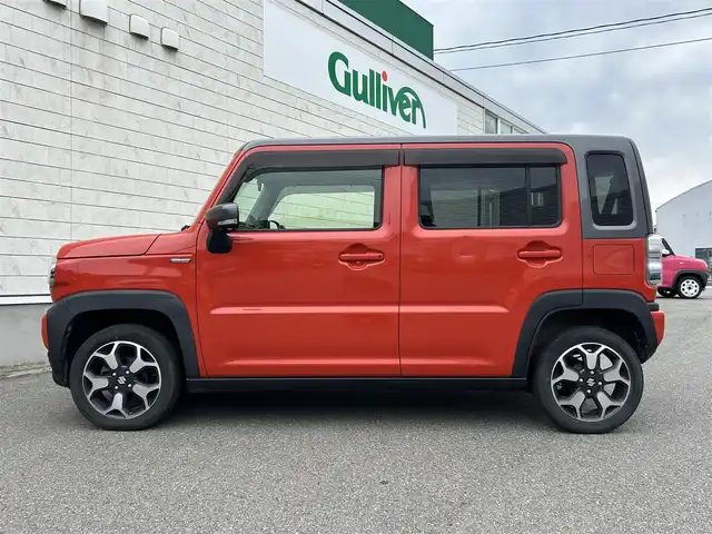 スズキ ハスラー HYBRID X ターボ 山形県 2020(令2)年 5.3万km バーミリオンオレンジ/ガンメタリックト2トーン ４WD/純正9インチナビ/クルーズコントロール/車線逸脱警報/アイドリングストップ/衝突軽減ブレーキ/横滑り防止装置/全周囲カメラ/盗難防止装置/パドルシフト/シートヒーター/純正マット/純正バイザー/USB端子/AUTOライト/LEDライト/フォグランプ/ETC