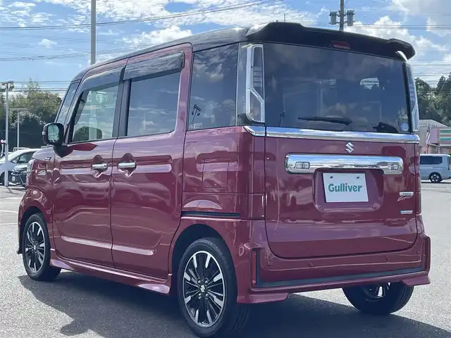 スズキ スペーシア カスタム HYBRID XS ターボ 鹿児島県 2018(平30)年 3.5万km フェニックスレッドパール/ブルーイッシュブラックパール 社外ナビ/（フルセグTV/Bluetooth/CD/DVD）/バックカメラ/両側パワースライドドア/レーダークルーズコントロール/LEDヘッドライト/シートヒーター/純正15インチアルミホイール/アイドリングストップ/スマートキー/ETC