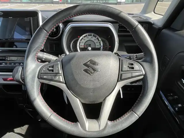 スズキ スペーシア カスタム HYBRID XS ターボ 鹿児島県 2018(平30)年 3.5万km フェニックスレッドパール/ブルーイッシュブラックパール 社外ナビ/（フルセグTV/Bluetooth/CD/DVD）/バックカメラ/両側パワースライドドア/レーダークルーズコントロール/LEDヘッドライト/シートヒーター/純正15インチアルミホイール/アイドリングストップ/スマートキー/ETC