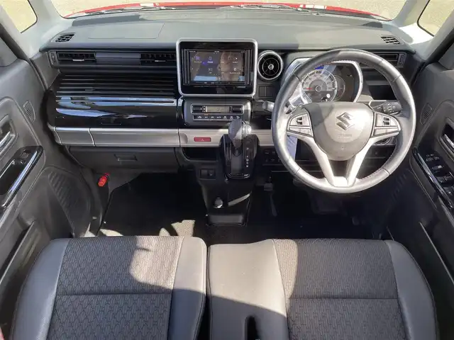 スズキ スペーシア カスタム HYBRID XS ターボ 鹿児島県 2018(平30)年 3.5万km フェニックスレッドパール/ブルーイッシュブラックパール 社外ナビ/（フルセグTV/Bluetooth/CD/DVD）/バックカメラ/両側パワースライドドア/レーダークルーズコントロール/LEDヘッドライト/シートヒーター/純正15インチアルミホイール/アイドリングストップ/スマートキー/ETC