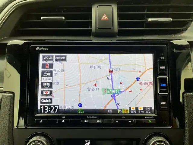 ホンダ シビック ハッチバック 群馬県 2020(令2)年 6.3万km クリスタルブラックパール 純正7インチナビ/・AM/FM/CD/DVD/SD/Bluetooth/フルセグTV/＝＝＝＝＝/６速ＭＴ　純正７インチナビ　純正前後ドライブレコーダー　バックカメラ　ホンダセンシング　純正ビルトインＥＴＣ２．０　衝突被害軽減ブレーキ　車線逸脱警報システム　前席シートヒーター　ワンオーナー　禁煙車