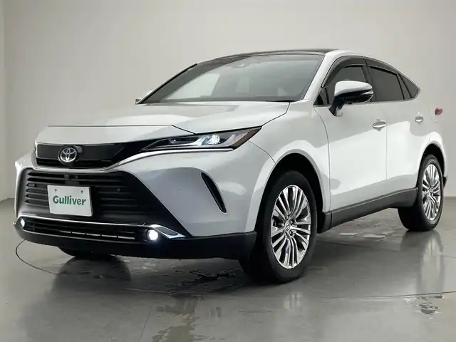 トヨタ ハリアー ハイブリッド Z レザーパッケージ 愛知県 2024(令6)年 2.5万km プラチナホワイトパールマイカ 純正１２．３型ナビ　調光ルーフ　ＪＢＬ　禁煙　全方位カメラ　デジタルインナーミラー　黒革　シートヒーター　電動リアゲート　前後ドラレコ　衝突軽減　追従クルコン　ＢＳＭ　ＨＵＤ　コーナーセンサ　フルセグTV　ETC2.0　LEDオートライト　フォグランプ　セーフティセンス　ナノイーX