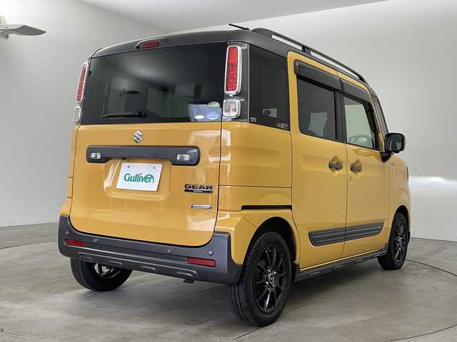 スズキ スペーシア ギア HYBRID XZターボ 兵庫県 2021(令3)年 3.2万km アクティブイエロー/ガンメタリック2トーン ・純正8インチナビ/CD/DVD/BT/SD/TV/・全方位モニター/・ビルトインETC/・ヘッドアップディスプレイ/・スズキセーフティサポート/・デュアルカメラブレーキサポート/・誤発進抑制機能/・車線逸脱警報機能/・ふらつき警報機能/・先行車発進お知らせ機能/・アダプティブクルーズコントロール/・ハイビームアシスト/・LEDヘッドライト/・後退時ブレーキサポート/・後方誤発進抑制機能/・リヤパーキングセンサー/・革巻きステアリング/・パドルシフト/・シートヒーター/・前後ドライブレコーダー/・両側パワースライドドア/・社外アルミホイール/・ルーフレール/・純正フロアマット/・スマートキー/・スペアキー