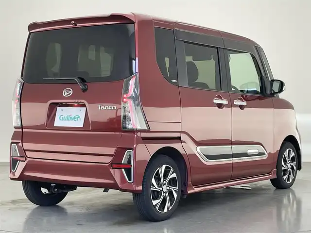 ダイハツ タント カスタム X スタイルセレクション 愛知県 2021(令3)年 1.6万km ファイアークォーツレッドM 純正９型ナビ　全方位カメラ　両側パワスラ　禁煙　フルセグTV　ＤＶＤ　Ｂｌｕｅｔｏｏｔｈ　ドラレコ　車線逸脱　衝突軽減　コーナーセンサー　ＬＥＤライト　フォグランプ　シートヒーター　ＵＳＢ　純正マット