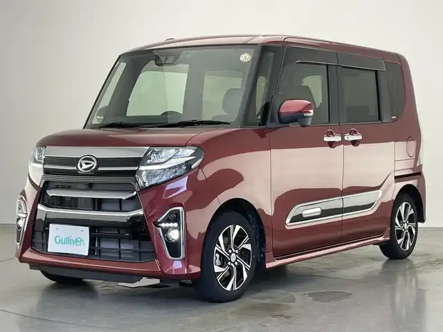 ダイハツ タント カスタム X スタイルセレクション 愛知県 2021(令3)年 1.6万km ファイアークォーツレッドM 純正９型ナビ　全方位カメラ　両側パワスラ　禁煙　フルセグTV　ＤＶＤ　Ｂｌｕｅｔｏｏｔｈ　ドラレコ　車線逸脱　衝突軽減　コーナーセンサー　ＬＥＤライト　フォグランプ　シートヒーター　ＵＳＢ　純正マット