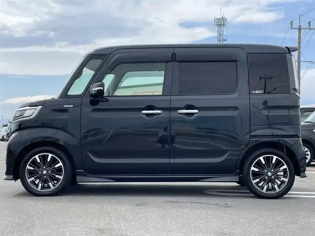 スズキ スペーシア カスタム HYBRID XS 佐賀県 2018(平30)年 5.6万km ミディアムグレーメタリック 社外SDナビ/・ワンセグTV/CD/DVD/Bluetooth/両側パワースライドドア/シートヒーター/ドライブレコーダー/プッシュスタート/スマートキー/ETC/純正15インチアルミ/純正LEDヘッドライト/純正フロアマット/横滑り防止装置/盗難防止装置