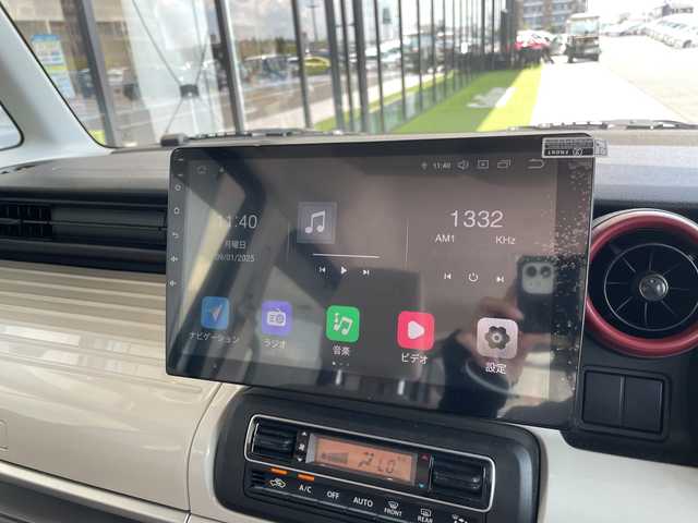 スズキ スペーシア HYBRID X 愛知県 2021(令3)年 3.5万km クールカーキパールメタリック/ホワイト2トーンルーフ 純正10インチディスプレイオーディオナビ（あり）/両側パワースライドドア/シートヒーター/バックカメラ/コーナーセンサー/オートマチックハイビーム/ドライブレコーダー/ETC/衝突被害軽減ブレーキ/Bluetooth/ステアリングスイッチ/スマートキー/プッシュスタート