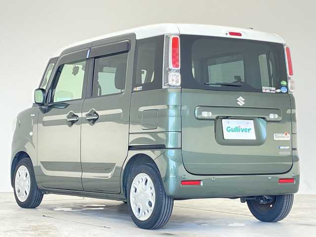 スズキ スペーシア HYBRID X 愛知県 2021(令3)年 3.5万km クールカーキパールメタリック/ホワイト2トーンルーフ 純正10インチディスプレイオーディオナビ（あり）/両側パワースライドドア/シートヒーター/バックカメラ/コーナーセンサー/オートマチックハイビーム/ドライブレコーダー/ETC/衝突被害軽減ブレーキ/Bluetooth/ステアリングスイッチ/スマートキー/プッシュスタート