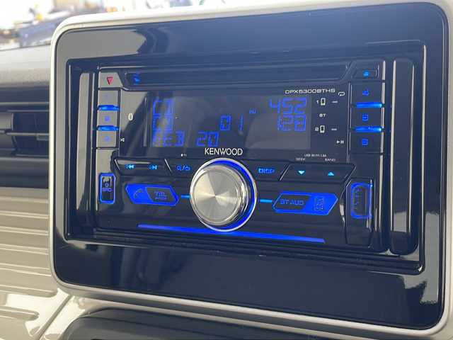 スズキ スペーシア HYBRID X 沖縄県 2023(令5)年 1万km シフォンアイボリーM 社外オーディオ(DPX5300BTHS)　/（ＣＤ　USB　AM　FM）/ワンオーナー/ＥＴＣ/両側パワースライドドア/シートヒーター/スマートキー/プッシュスタート/サーキュレーター/クリアランスソナー/アイドリングストップ/純正フロアマット/電動格納ミラー