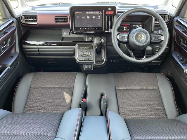 スズキ スペーシア カスタム HYBRID XS ターボ 新潟県 2024(令6)年 0.2万km ピュアホワイトパール/ブラック2トーン 4WD/純正メモリナビ/BT/USB/フルセグテレビ/全方位カメラ/衝突被害軽減ブレーキ/レーンキープアシスト/レーダークルーズコントロール/両側パワースライドドア/半革シート/ベンチシート/シートヒーター /ステアリングヒーター/ステアリングスイッチ/パドルシフト/コーナーセンサー/スマートキー/プッシュスタート/LEDヘッドライト/オートライト/オートハイビーム/フォグランプ/純正15インチアルミホイール