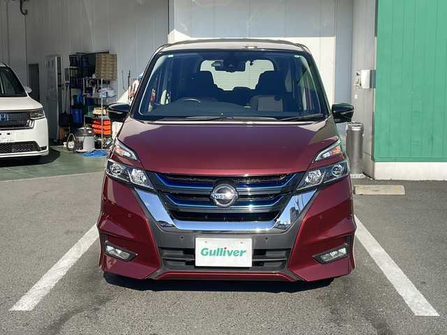 日産 セレナ e－パワー ハイウェイスター V 京都府 2019(平31)年 6.5万km マルーンレッド 2トーン 純正９インチナビ　Ｂｌｕｅｔｏｏｔｈオーディオ　フルセグ　ＤＶＤ再生　アラウンドビューモニター　後席フリップダウンモニター　プロパイロット　両側パワースライド　シートヒーター　ＬＥＤヘッドライト