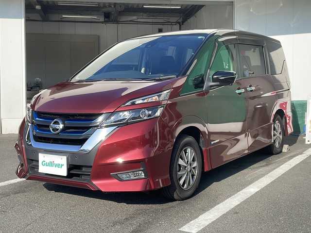 日産 セレナ e－パワー ハイウェイスター V 京都府 2019(平31)年 6.5万km マルーンレッド 2トーン 純正９インチナビ　Ｂｌｕｅｔｏｏｔｈオーディオ　フルセグ　ＤＶＤ再生　アラウンドビューモニター　後席フリップダウンモニター　プロパイロット　両側パワースライド　シートヒーター　ＬＥＤヘッドライト