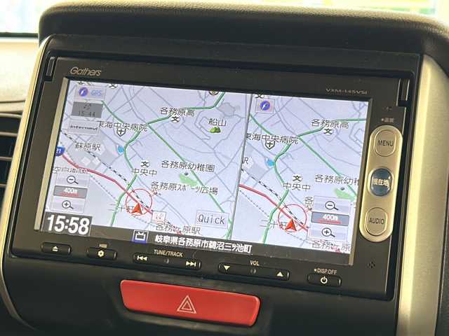 ホンダ Ｎ ＢＯＸ ＋ G SSパッケージ 岐阜県 2013(平25)年 10.5万km クリスタルブラックパール 純正ナビゲーション/バックモニター/Bluetooth/テレビ/両側電動スライドドア/ETC/アイドリングストップ/プッシュスタート/スマートキー/スペアキー/アイドリングストップ/HIDヘッドライト/オートエアコン/運転席ハイトアジャスター