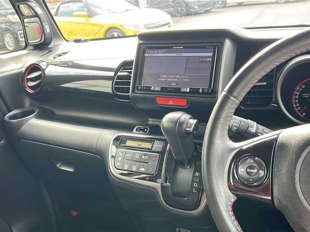 ホンダ Ｎ ＢＯＸ カスタム G Aパッケージ 岐阜県 2014(平26)年 15.3万km ミラノレッド 登録時走行距離152783km/社外ＳＤナビ/ワンセグＴＶ/バックカメラ/ツートンカラー/片側パワースライドドア/ＵＳＢ/ＥＴＣ/Ｂｌｕｅ　ｔｏｏｔｈ/純正フロアマット/社外アルミホイール/ベンチシート/フルフラットシート/禁煙車/ABS/横滑り防止装置/盗難防止装置/オートライト/エアバッグ/衝突被害軽減システム/カーテンエアバッグ